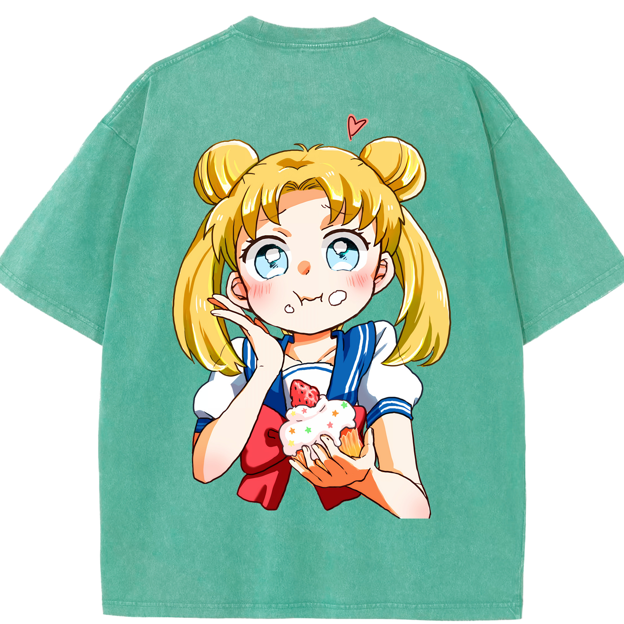 （画像用） 美少女戦士セーラームーン 愛野 美奈子 あいの みなこ Sailor Moon Aino Minako 綿100% ヴィンテージ風 半袖Tシャツ（背面プリント）